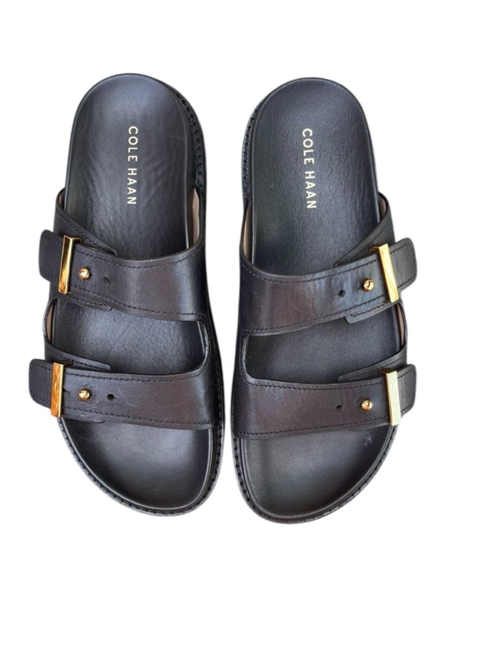 COLE HAAN Marisol Footbed Leather Sandal Black Size 7B (Retail $140) - Picture 2 of 8